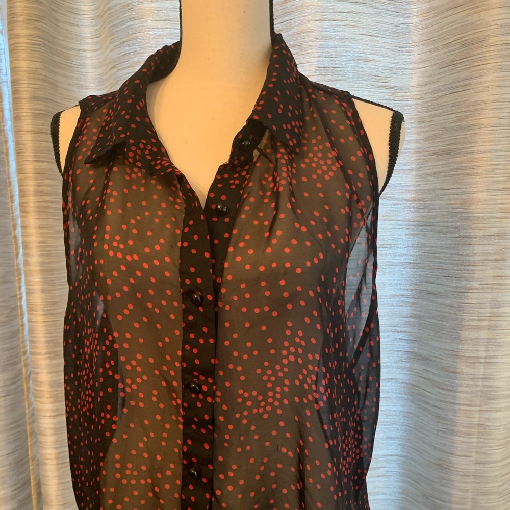 🖤 RED & Black Polka Dot Blouse